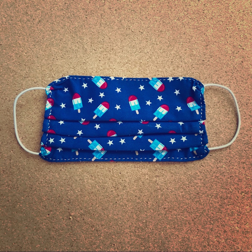New Hand Sewn Fashion Mask - 4th of July Popsicles